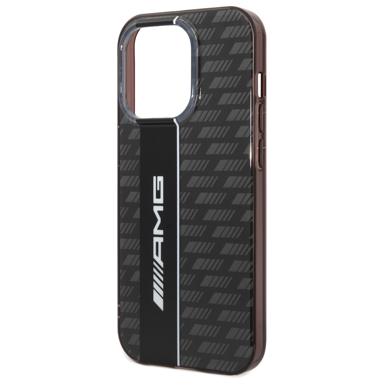 AMG Transparent Double Layer Case with Carbon Pattern II Anti-Explosion/Crystal Case iPhone 14 Pro Compatibility - Black