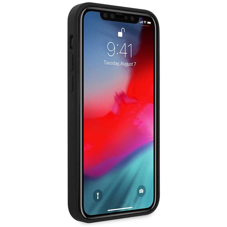 CG Mobile Mercedes-Benz Liquid Silicone Case with Microfiber Lining Compatible for iPhone 12 Mini (5.4") - Black