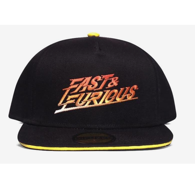 قبعة Snapback بشعار متدرج سريع وغاضب من Universal Fast &amp; Furious - أسود