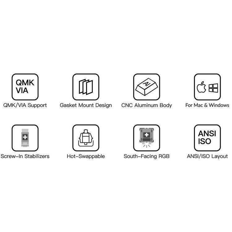 Keychron Q2 QMK Gateron G-PRO Mechanical Keyboard with RGB, Red Switch and Costom Hot-Swappable - Space Grey