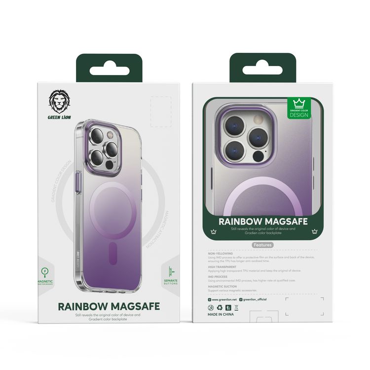 Green Lion Rainbow Magsafe Case iPhone 14 Plus - Purple