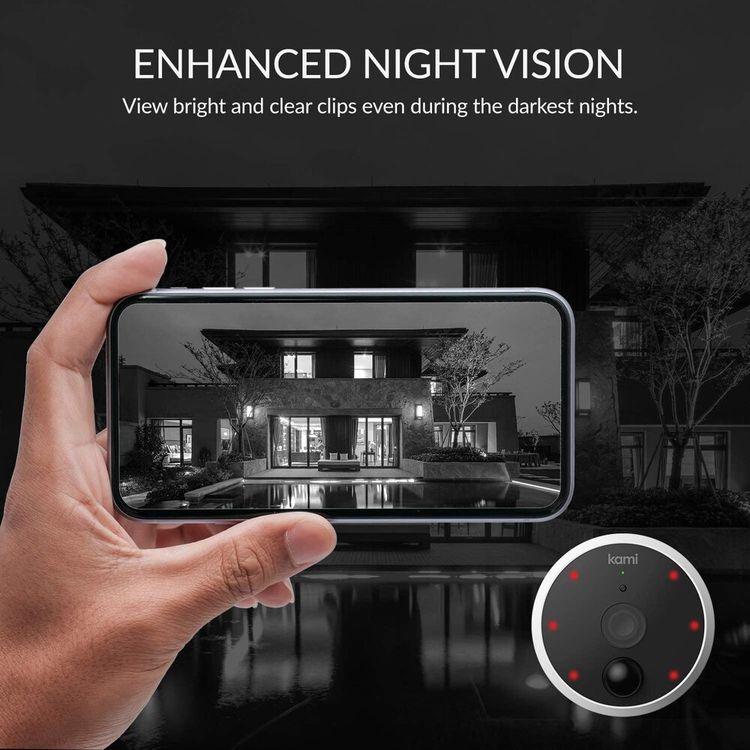 كامي كام  كاميرا أمن خارجية - أبيض