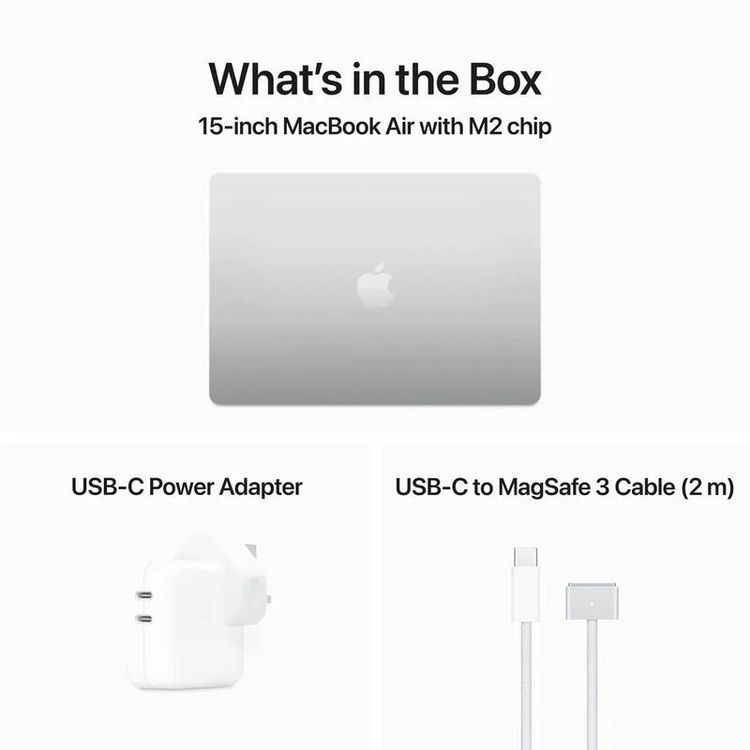 ابل ماك بوك اير M2 (15 بوصة) 8 جيجا 256 جيجا (انجليزي) - فضي