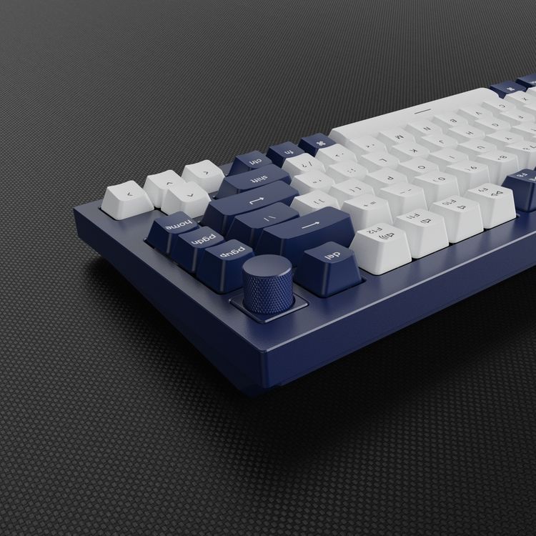 Keychron Q1 QMK Gateron G-PRO Switch Mechanical RGB Keyboard, Knob, Blue Switch and Costom Hot-swappable - Navy Blue