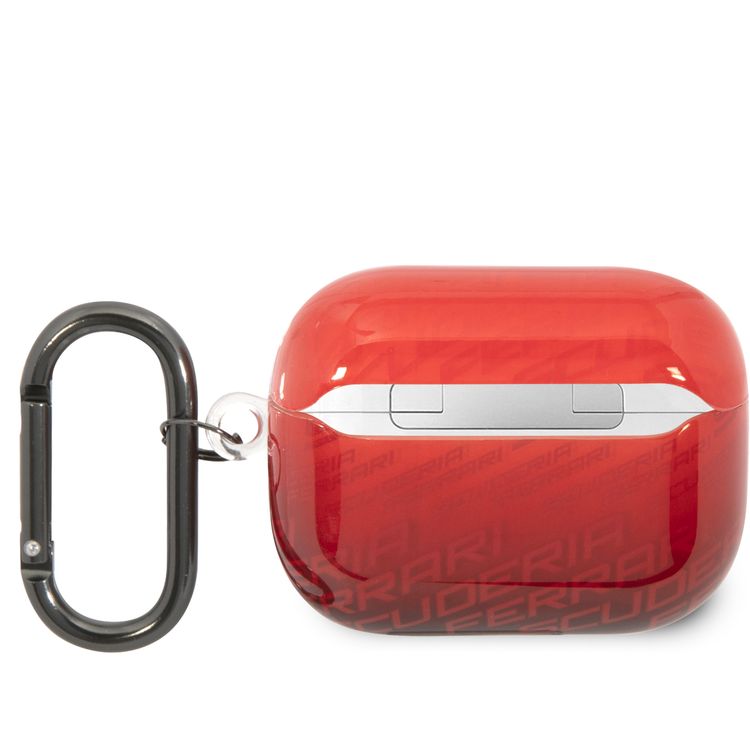 حافظة CG MOBILE Ferrari بتصميم نمط Scuderia Ferrari متوافق مع Airpods Pro - أحمر