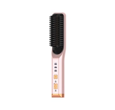 Green Lion Cordless Beard & Hair Straightener, Heating Fast, 3D Comb Teeth, Convenient Safety, Three-Speed Temperature Control, 40 Minutes Working Time - Pink