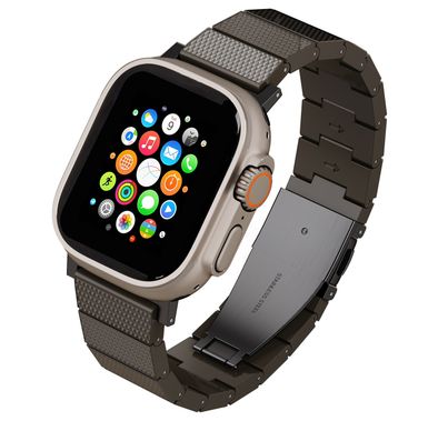 Levelo Fusion Resin Strap for Apple Watch 49/46 mm, Adjustment Tool, Hypoallergenic Material, Stainless Steel, Lightweight, Highly Durable, Anti-Oxidation Technology - Brown