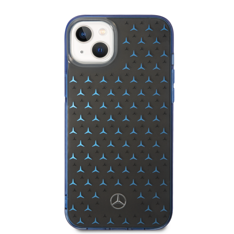 Mercedes-Benz Double Layer PC/TPU Case with Large Star Pattern iPhone 14 Plus Compatibility - Black / Blue