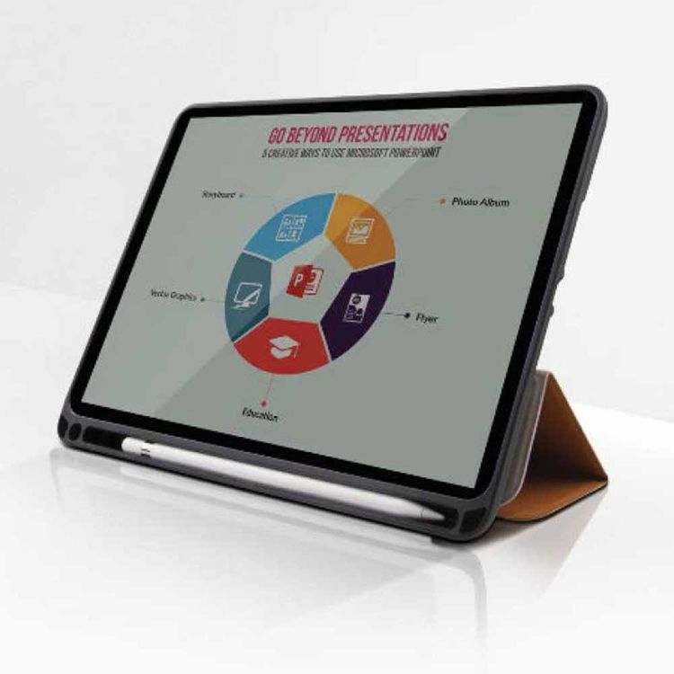 Viva Madrid Elegante Folio Artisan Leatherette Case with Pencil Holder Compatible for iPad Mini ( 2019 ) Anti-Scratch - Lightweight Cover with Multi-Fold Integrated Stand - Brown