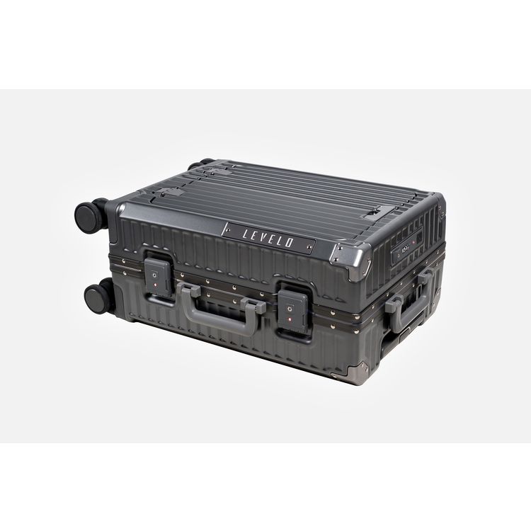 Levelo RoamRollers Travel Luggage with Aluminum Body, Medium - Grey