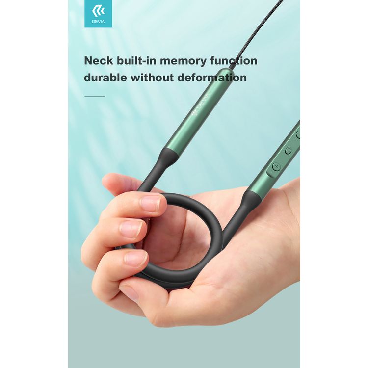 Devia Smart Series Silicone Neckband Headset | Ergonomic Design Bluetooth Headset - Gray / Silver