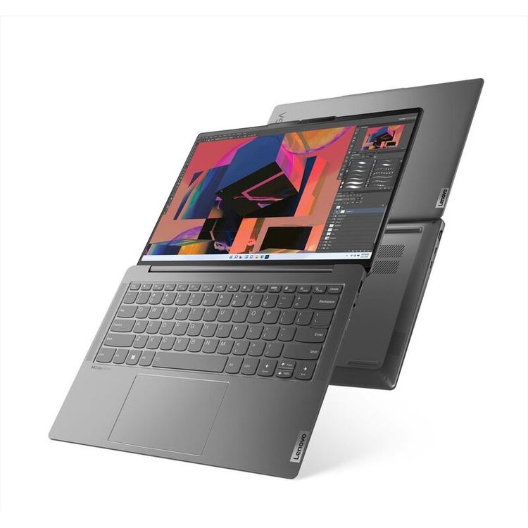 لاب توب لينوفو يوجا سليم 6 14IRH8، معالج انتل كور i7-13700H، ذاكرة وصول عشوائي 16 جيجا بايت، قرص صلب SSD سعة 1 تيرا بايت، معالج رسومات انتل ايريس اكس اي، شاشة 14 بوصة بدقة 2.2 كيلو، ويندوز 11 هوم - رمادي غامق