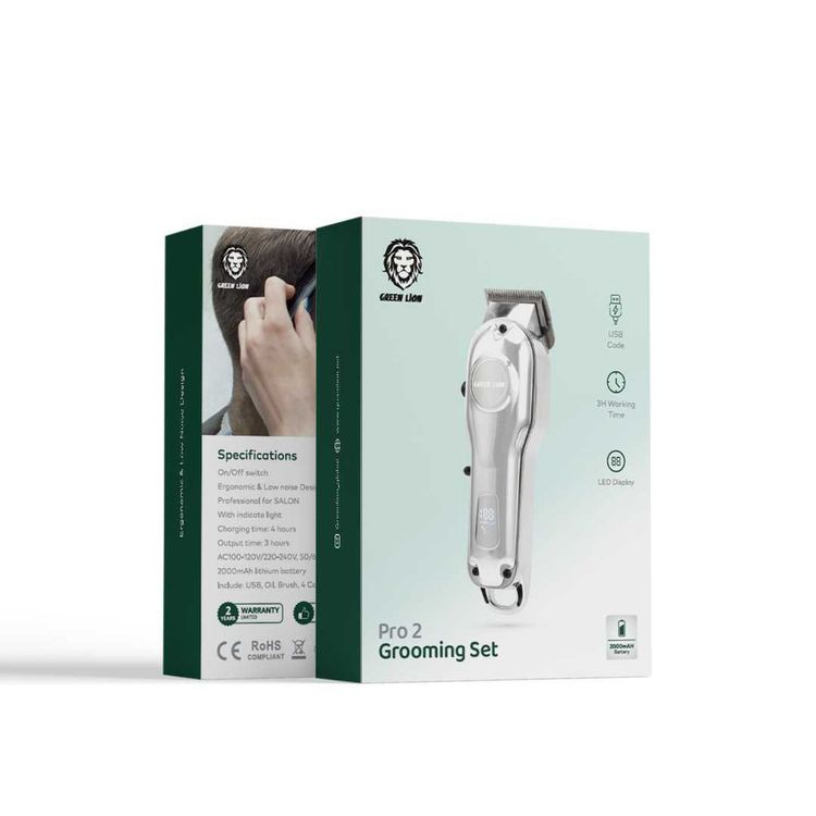 Green Lion Pro 2 Grooming Set 2000mAh - Silver