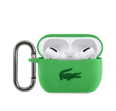 Lacoste Liquid Silicone Airpods Case with Glossy Printing Logo AirPods Pro - Green