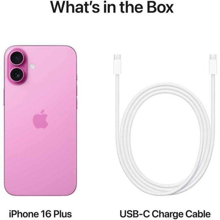 Apple iPhone 16 Plus with 256GB Capacity, 6.7‑inch Screen Size, USB-C Connector Type, 6‑Core CPU, 5‑Core GPU, 5G Network Technology, Splash, Water & Dust Resistant, Middle East Version - Pink