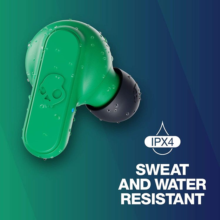 سكل كاندي دايم سماعات أذن لاسلكية حقيقية مع ميكروفون ، ومكالمات ، وتتبع ، والتحكم في مستوى الصوت ، وعمر بطارية يصل إلى 12 ساعة ، ومقاومة للعرق والماء IPX4 ، وملاءمة آمنة لعزل الضوضاء ، وسماعات توصيل تلقائي - اخضر حقيقي