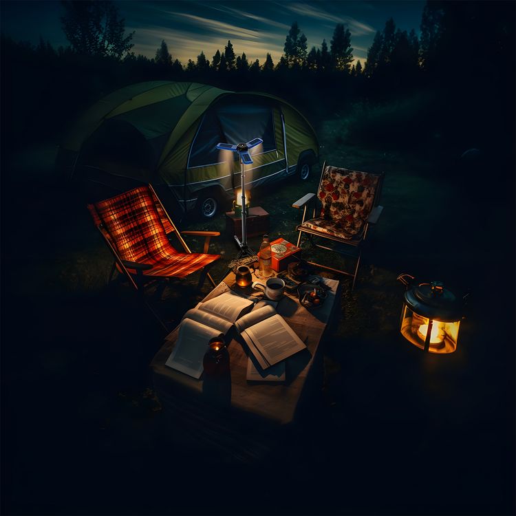 Powerology 2600mAh Camping Light with Tripod Stand, Built-in Solar Panels, 16 Hours Working Time, 5 Hours Charging Time, 180° Magnetic Head Lamp, 3 Light Modes, IPX4 - Black  