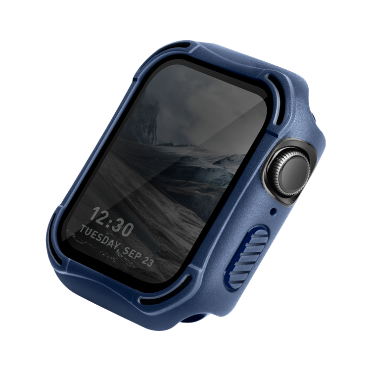 جراب واقي شاشة من فيفا مدريد فانجارد ستافيا متوافق مع ساعة ابل ، جراب واقٍ كامل من المصد ، جراب بديل مقاوم للصدمات ومضاد للخدش مقاس 42/44 مم أزرق