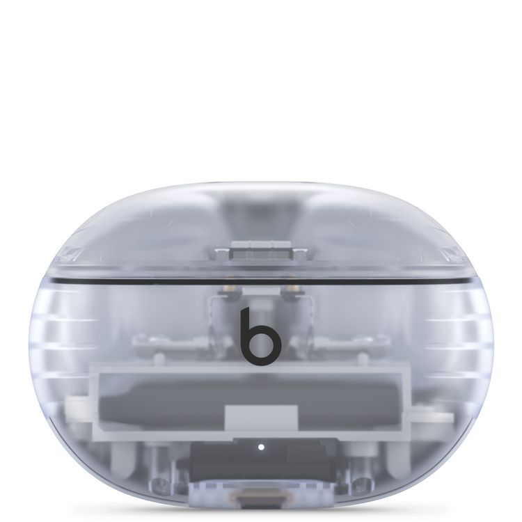 Beats Studio Buds with Dual Beamforming Microphones, Up to 1.6x more Active Noise Cancelling, Up to 36 Hours Playtime with Charging Case, 3x Larger Microphones for Crisp, Clear Calls, 8.2mm Driver Size, Lightweight - Transparent