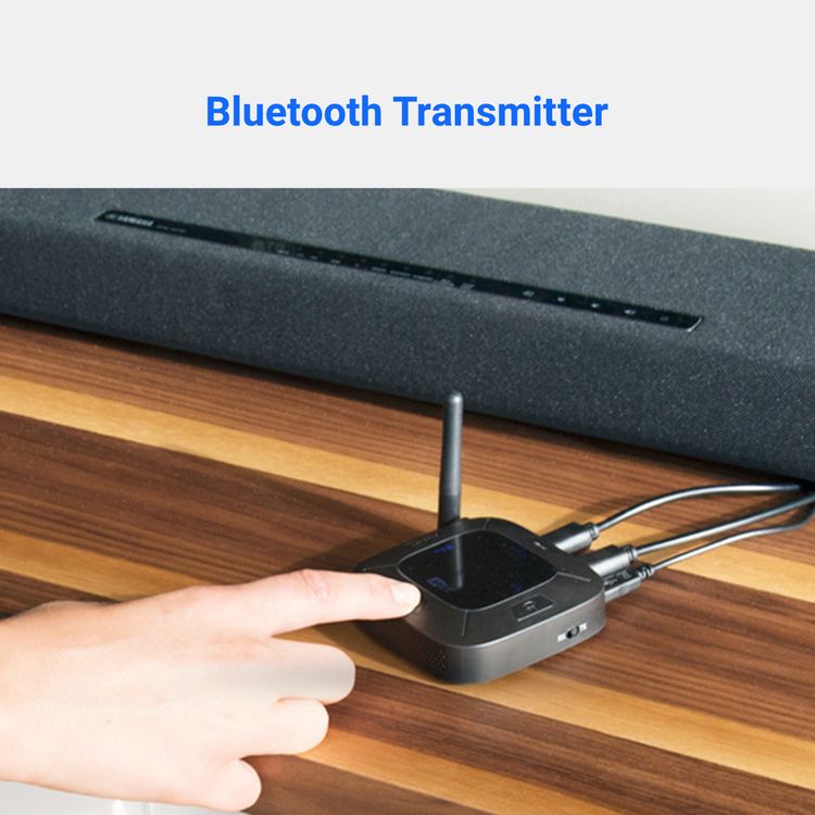 اوديو MEE - ربط المحور، جهاز إرسال واستقبال الصوت عبر البلوتوث ، اتصال بلوتوث مزدوج ، توصيل جهازين في وقت واحد ، طويل المدى يصل إلى 30 مترًا ، سهل - إعداد بمساعدة الصوت مع aptX LL / HD (أسود)