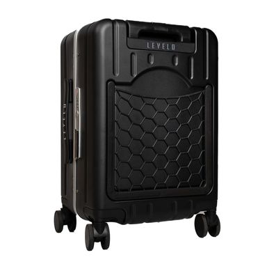 Levelo RoamCruiser 20" Travel Luggage with Detachable Kid Holder, Built-in Grip, Carry-On Size, Impact Resistance - Black