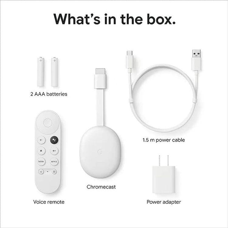 Google Chromecast HD with Google TV Remote - White