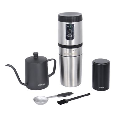 Green Lion Portable Coffee Maker Kettle Stainless Steel  - Black