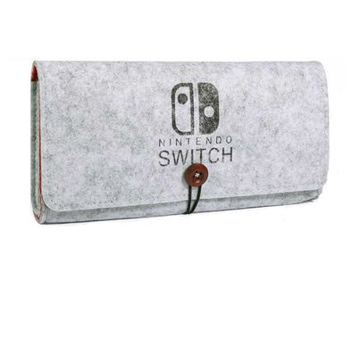 AhaStyle Carrying Case Compatible for Nintendo Switch Lite, Portable Carrying Bag, Ultra Slim Professional Protective Felt Pouch with 5 Game Cartridges Holders ( Switch Logo )