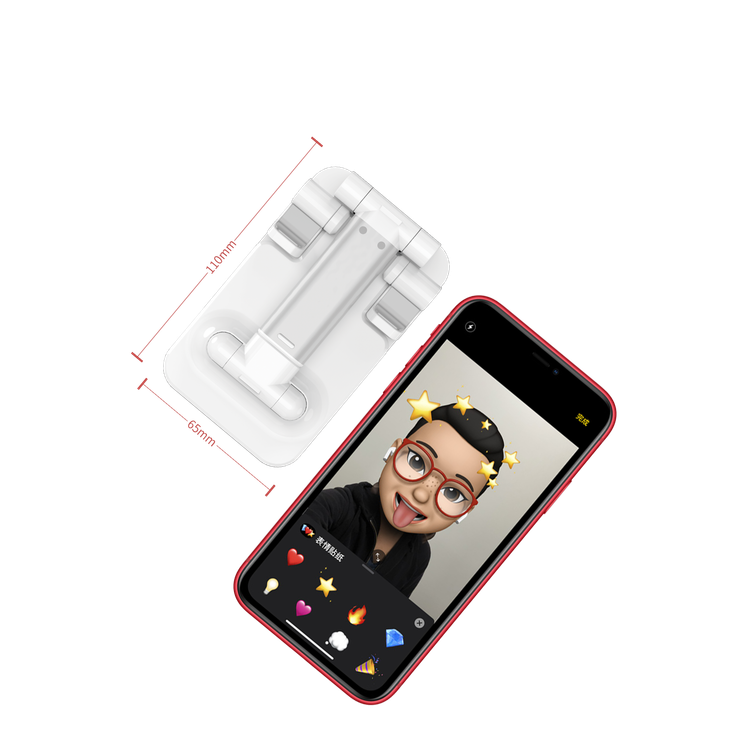 Devia Desktop Tablet Phone Stand, Adjustable, Lazy Stand, Anti-Slip Design, Safe & Secured, Portable Stand for Smartphones, Tablet, etc., Bedside, Office, Kitchen Table - White