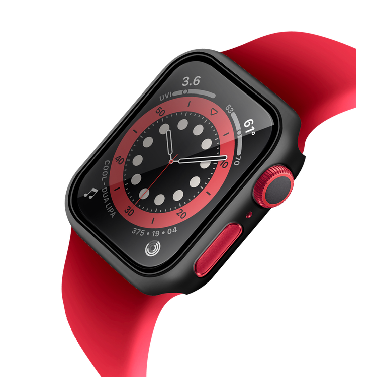 جراب واقي شاشة فيفا مدريد فينو متوافق مع ساعة ابل ، جراب واقٍ كامل من ممتص الصدمات ، جراب بديل ماص للصدمات ومضاد للخدش متوافق مع 42 / 44 ملم -اسود-