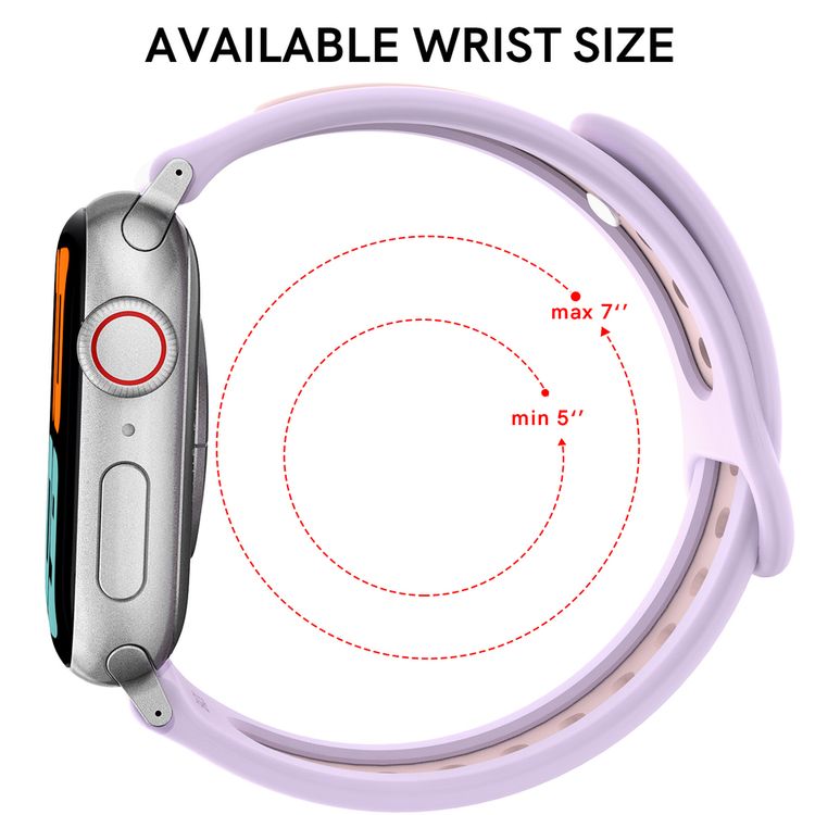 AhaStyle حزام ساعة أبل من السيليكون الفاخر بتصميم ديوتون 38/40 ملم حزام رياضي متوافق مع سلسلة ساعات ابل SE / 6/5/4/3 - بنفسجي