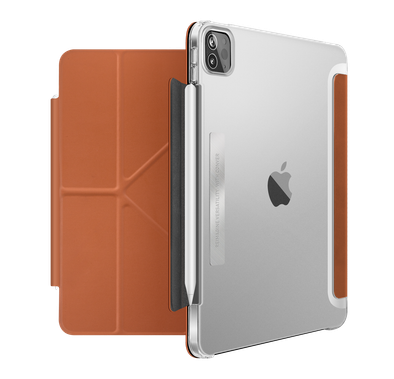 Viva Madrid Conver Case With Foldable Stand Clear Case with Integrated Apple Pencil Holder, Anti-Scratch, Shock-Absorption & Drop Protection Cover Brown - iPad Pro 11" (2021)
