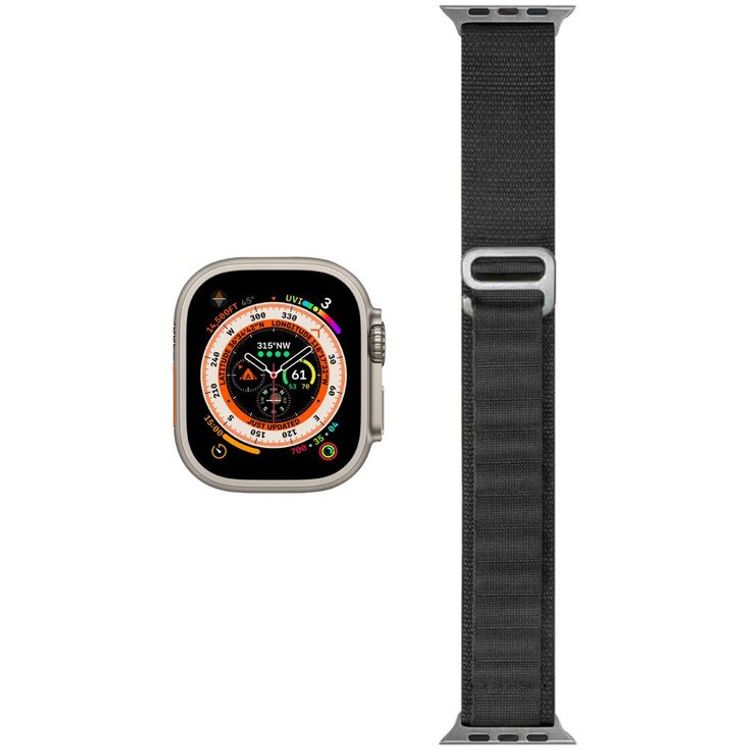 HYPHEN Watch Strap Nylon Loop for Apple Ultra (Medium) - Black