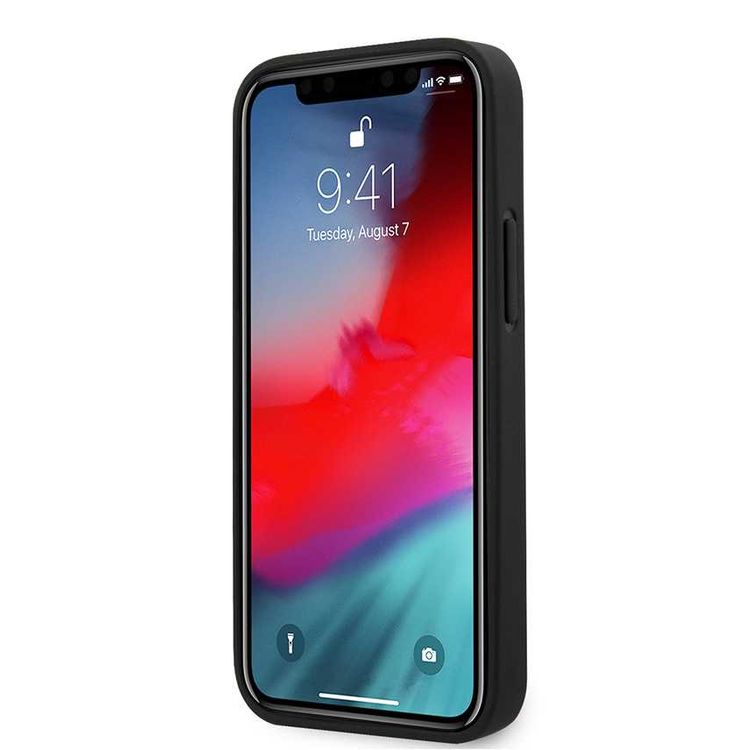 سي جي موبايل بي ام دبليو مجموعة M جراب صلب بولي كربونات / بولي يوريثان الحراري بتأثير الكربون من جلد البولي يوريثان مع شعار معدني بشريط تباين بولي يوريثان ناعم لهاتف ايفون 12 ميني (5.4 بوصة) مرخص رسميًا ومقاوم للصدمات ومقاوم للخدوش وسهل الوصول إلى جميع المنافذ والكاميرات والأزرار ومكبرات الصوت ، متوافق مع الشواحن اللاسلكية ، أسود
