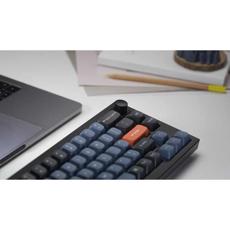 كي كرون لوحة مفاتيح ميكانيكية Q2 QMK جاتيرون  G-PRO لوحة مفاتيح ميكانيكية مزودة بمفتاح RGB ومفتاح بني وقابل للتبديل السريع المخصص | لوحة مفاتيح ألعاب بتصميم مريح - أسود كربوني