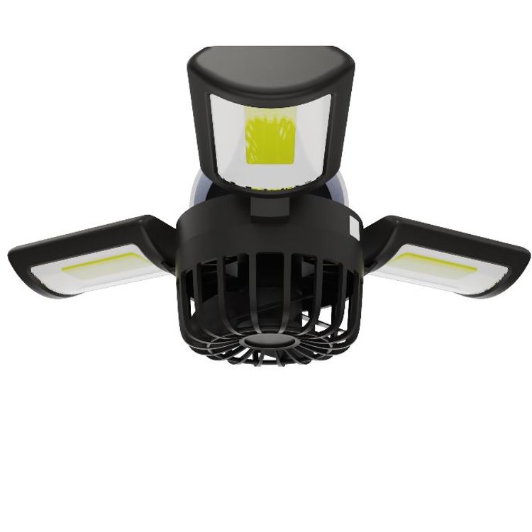 Lifestyle By Porodo 3 in 1 Ambient Light/Lamp/  Cooling Fan with 4 Light Modes - Black