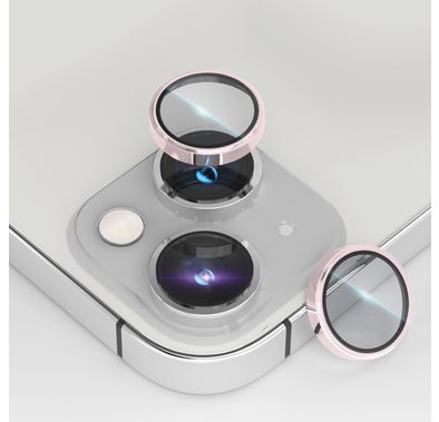 Levelo Lucent Duo Camera Lens Protector, 9H Hardness, Compatible with iPhone 14 / 14 Plus - Pink