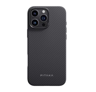 Pitaka Military Grade Case for iPhone 16 Pro Max, Military-Grade Shockproof Case, Built-in NFC, Raised Camera Lip, MagSafe Compatible - Black / Gray
