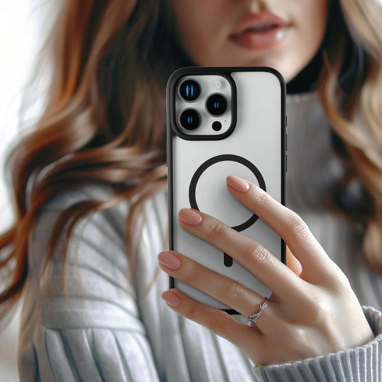 Levelo MagSafe Solo Case for iPhone 16 Pro, Clearview Technology, 3H Scratch Resistance, Hybrid Construction - Black