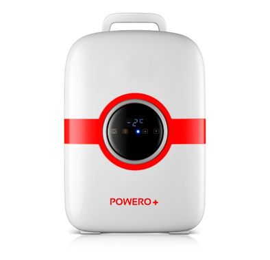 Powero+ Dual Core CNC Version Portable Mini Refrigerator 22 Liters, Cooling Power 65W, Silent Noise Reduction, Fast Cooling, Touch Screen - Red