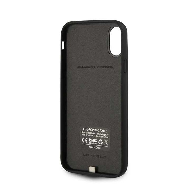 CG MOBILE Ferrari Off Track Full Cover Power Phone Case 3600mAh for iPhone X Officially Licensed - Black