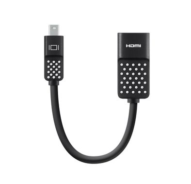 بيلكين منفذ عرض صغير إلى 4K HDMI (أنثى) محول - محول الصوت والفيديو من منفذ العرض الصغير إلى HDMI ، متوافق مع ماكبوك اير و ماكبوك برو والأجهزة الأخرى التي تدعم Mini-DP - أسود