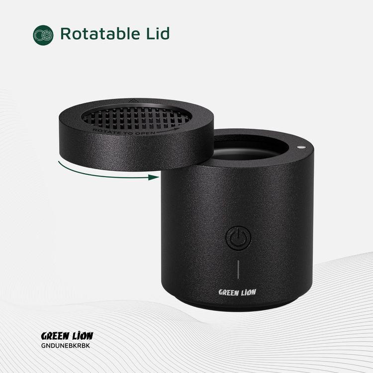 مبخرة بخور الكثبان الرملية من جرين ليون بسعة بطارية 2000 مللي أمبير، مادة PA66 والنايلون، درجة حرارة تسخين 300-400 درجة مئوية، وقت شحن 2 ساعة، منفذ شحن من النوع C، رائحة قوية، ملقط متضمن - أسود