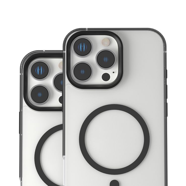 كفر حماية Levelo Claire Magsafe مع حفاظ ممتص للصدمات من الألومنيوم لهاتف iPhone 16 Pro Max، حفاظ هجين، متوافق مع MagSafe - أسود