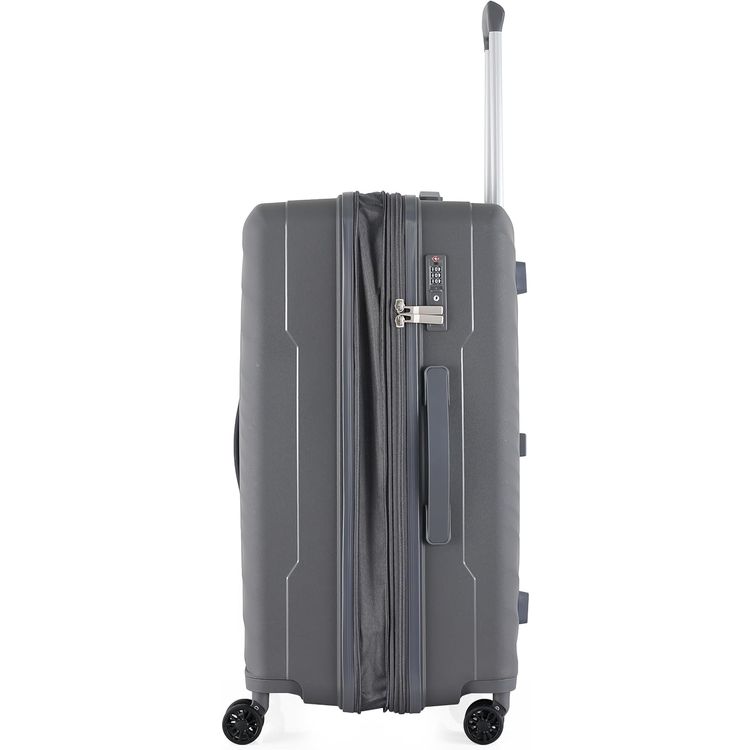 H.T Luggage Bag, Hard Case Polypropylene (PP) Material - Large/Gray