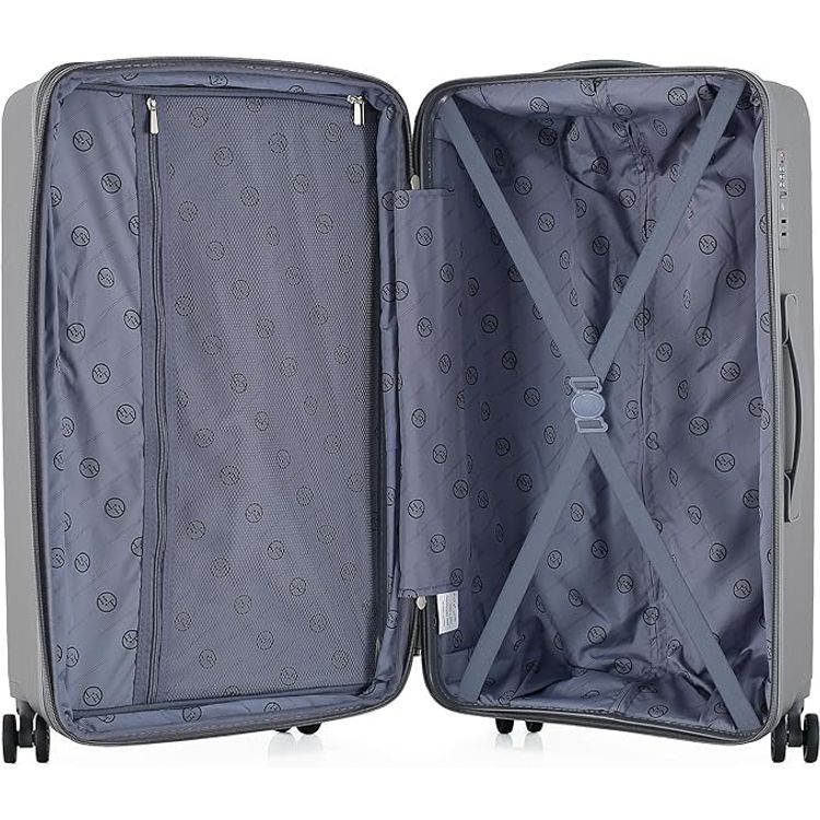H.T Luggage Bag, Hard Case Polypropylene (PP) Material - Large/Gray