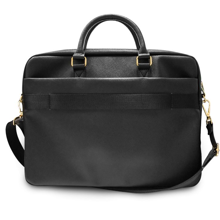 حقيبة كمبيوتر من سي جي موبايل غيس من مادة بولي يوريثان سيناريو سافيانو 15 بوصة مع حزام كتف قابل للتعديل متوافق مع ماك بوك ، حقيبة تخزين محمولة رفيعة وخفيفة الوزن ، غطاء واقٍ مع سحاب مناسب للخارج ، الأعمال ، المكتب ، المدرسة المرخصة رسميًا - أسود