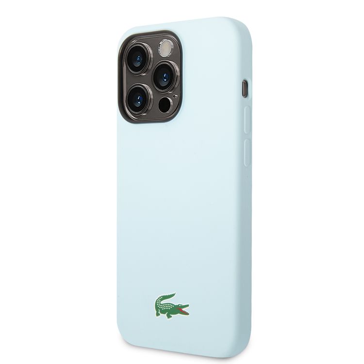 Lacoste iPhone 15 Pro For HC Magsafe Silicone Croc Logo - Blue