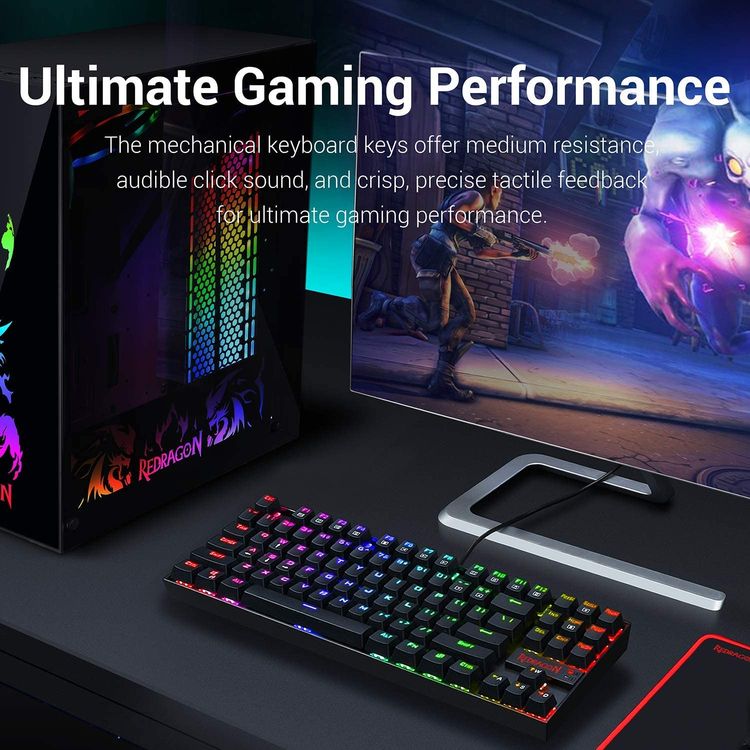 Redragon K552RGB Mechanical Gaming Keyboard with RGB Backlit | Spill Resistant Design Wired Mechanical Keyboard