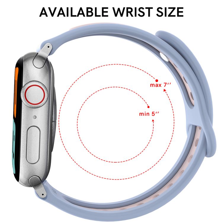 AhaStyle حزام ساعة أبل من السيليكون الفاخر بتصميم ديوتون 38/40 ملم حزام رياضي متوافق مع سلسلة ساعات ابل SE / 6/5/4/3 - رمادي